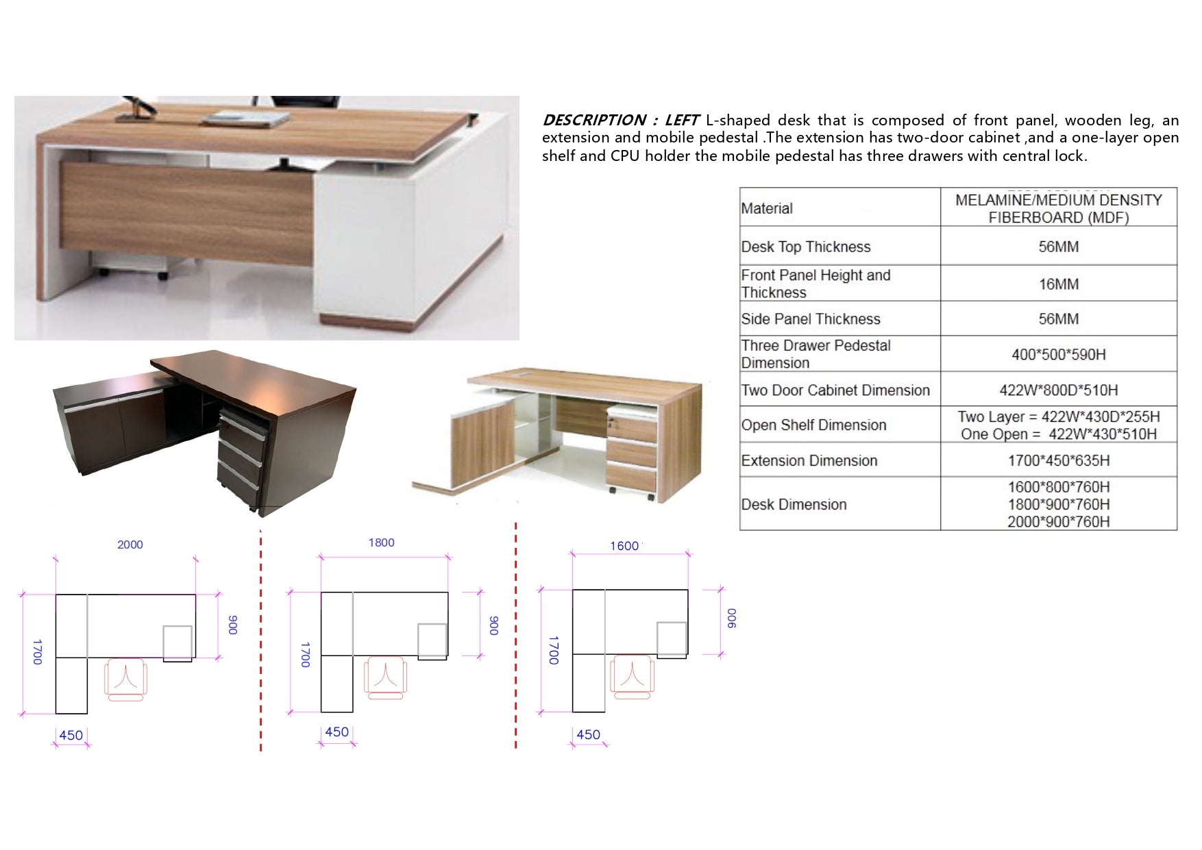 datasheet direction:left
